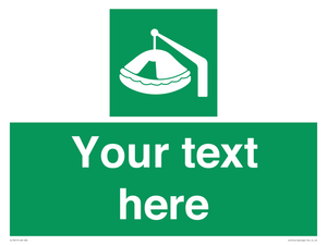 Custom sign Safe condition Davit-launched liferaft